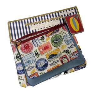 Wandering Moon Sardines 3 piece Travel pouch set with Luggage Tag NEW